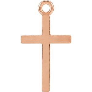 14K Rose Cross Charm