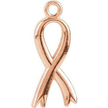 Charger l&#39;image dans la galerie, 14K Rose Breast Cancer Awareness Ribbon Charm

