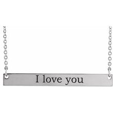 Load image into Gallery viewer, Sterling Silver 34x4 mm Engravable Bar 18&quot; Necklace
