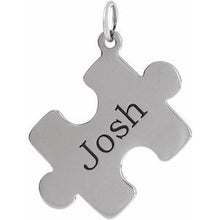Load image into Gallery viewer, Sterling Silver Engravable Puzzle Piece Pendant
