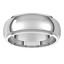 Charger l&#39;image dans la galerie, Sterling Silver 7 mm Milgrain Half Round Edge Band Size 9
