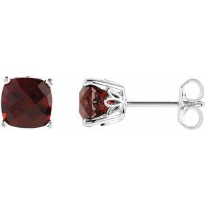 Sterling Silver Mozambique Garnet Earrings