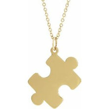 Load image into Gallery viewer, 18K Yellow Gold-Plated Sterling Silver 22.65x18 mm Puzzle Piece 16-18&quot; Necklace
