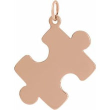 Load image into Gallery viewer, 18K Rose Gold-Plated Sterling Silver 22.65x18 mm Puzzle Piece Pendant

