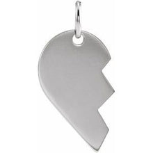 Load image into Gallery viewer, Sterling Silver 14x10 mm Right Broken Heart Pendant
