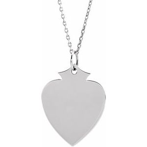 Sterling Silver 21.5x16.5 mm Shield 24" Necklace