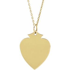 18K Yellow Vermeil 21.5x16.5 mm Shield 24