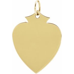 18K Yellow Vermeil 21.5x16.5 mm Shield Pendant