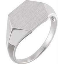Load image into Gallery viewer, Sterling Silver 14 mm Hexagon Signet Ring
