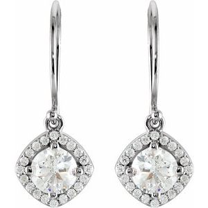 14K White 1 3/4 CTW Diamond Earrings