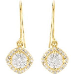 Boucles d'oreilles en diamant 14K jaune 1 3/4 CTW