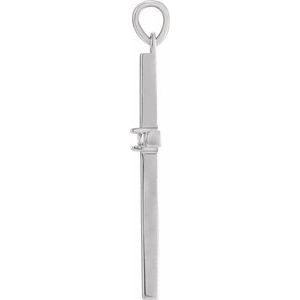 Sterling Silver 1.5 mm Round Cross Pendant Mounting