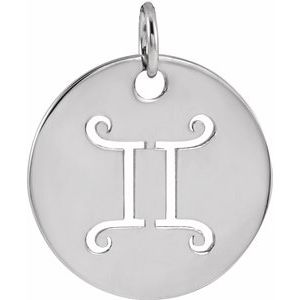 Sterling Silver Gemini Zodiac Pendant