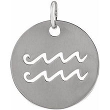 Load image into Gallery viewer, Sterling Silver Aquarius Zodiac Pendant
