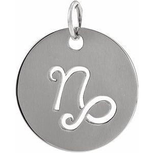 Sterling Silver Capricorn Zodiac Pendant