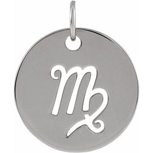 Sterling Silver Virgo Zodiac Pendant