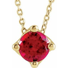Load image into Gallery viewer, 14K Yellow Ruby Solitaire 16-18&quot; Necklace
