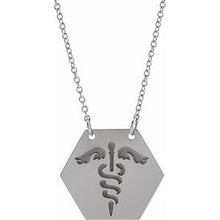 Load image into Gallery viewer, Sterling Silver 17.8x15.5 mm Engravable Medical Identification 18&quot; Necklace
