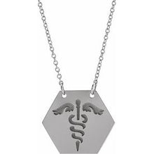 Load image into Gallery viewer, Sterling Silver 17.8x15.5 mm Medical Identification 18&quot; Necklace
