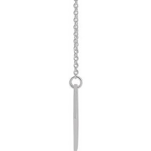 Sterling Silver 17.8x15.5 mm Engravable Medical Identification 18" Necklace