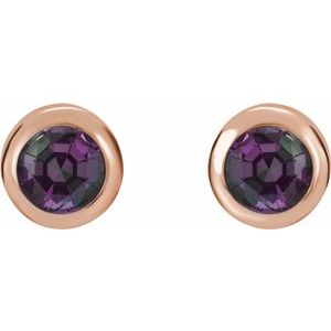 Bezel-Set Birthstone Earrings