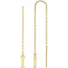 Load image into Gallery viewer, 14K Yellow Single Initial I Chain Earring
