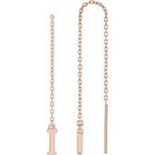 Load image into Gallery viewer, 14K Rose Single Initial I Chain Earring
