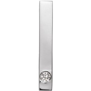 Sterling Silver Sapphire Family Engravable Bar Slide Pendant