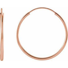 Load image into Gallery viewer, 14K Rose 20 mm Tube Hoop Earrings
