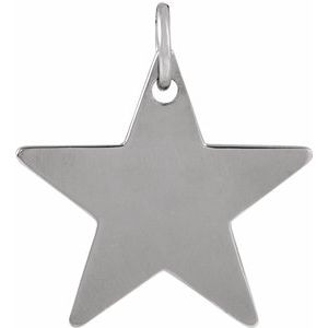 Sterling Silver 15x15 mm Engravable Star Pendant