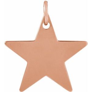14K Rose 15x15 mm Star Pendant