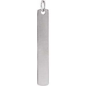 Sterling Silver 33x4.5 mm Engravable Bar Pendant