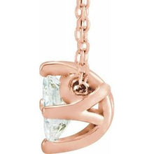 Load image into Gallery viewer, 14K Rose 1/2 CT Diamond Solitaire 16-18&quot; Necklace

