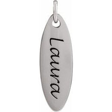 Load image into Gallery viewer, Elongated Oval Engravable Necklace or Pendant
