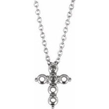 Load image into Gallery viewer, Sterling Silver 10.2x7.9 mm Cross 16-18&quot; Necklace Mounting
