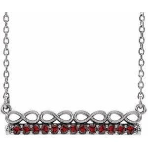 Sterling Silver Mozambique Garnet Infinity-Inspired Bar 18