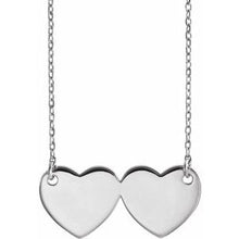 Charger l&#39;image dans la galerie, Sterling Silver Double Heart 17&quot; Necklace
