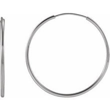 Load image into Gallery viewer, 14K White 25 mm Tube Hoop Earrings
