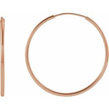 Load image into Gallery viewer, 14K Rose 25 mm Tube Hoop Earrings
