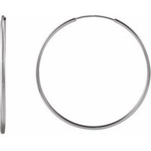 Load image into Gallery viewer, 14K White 30 mm Tube Hoop Earrings
