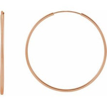 Load image into Gallery viewer, 14K Rose 30 mm Tube Hoop Earrings
