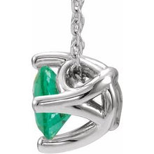 Load image into Gallery viewer, Sterling Silver Emerald Solitaire 16-18&quot; Necklace

