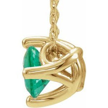 Load image into Gallery viewer, 14K Yellow Emerald Solitaire 16-18&quot; Necklace
