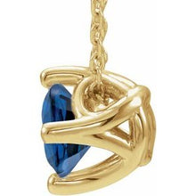 Load image into Gallery viewer, 14K Yellow Blue Sapphire Solitaire 16-18&quot; Necklace
