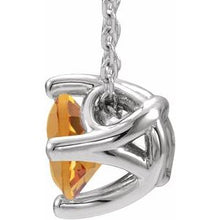 Load image into Gallery viewer, Sterling Silver Citrine Solitaire 16-18&quot; Necklace
