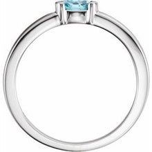 Load image into Gallery viewer, Sterling Silver Blue Zircon Oval Stackable Family Ring
