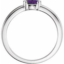 Charger l'image dans la galerie, Sterling Silver Amethyst Oval Stackable Family Ring
