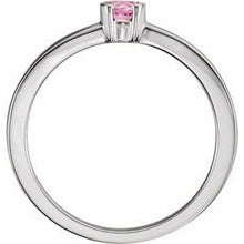 Load image into Gallery viewer, Sterling Silver Pink Tourmaline Family Stackable Ring
