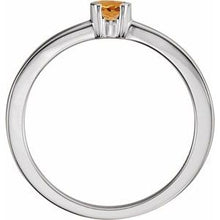 Charger l'image dans la galerie, Sterling Silver Citrine Family Stackable Ring
