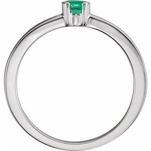 Sterling Silver Chatham¬Æ Lab-Created Emerald Family Stackable Ring